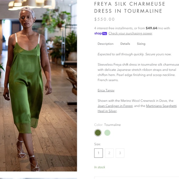 ERICA TANOV Rare Silk Slip Dress Midnight Blue Charmeuse Ribbon Straps 2 - Picture 15 of 16